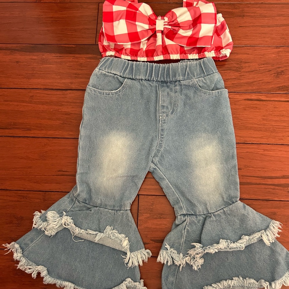 Chic Light Blue Kids Flared Jeans